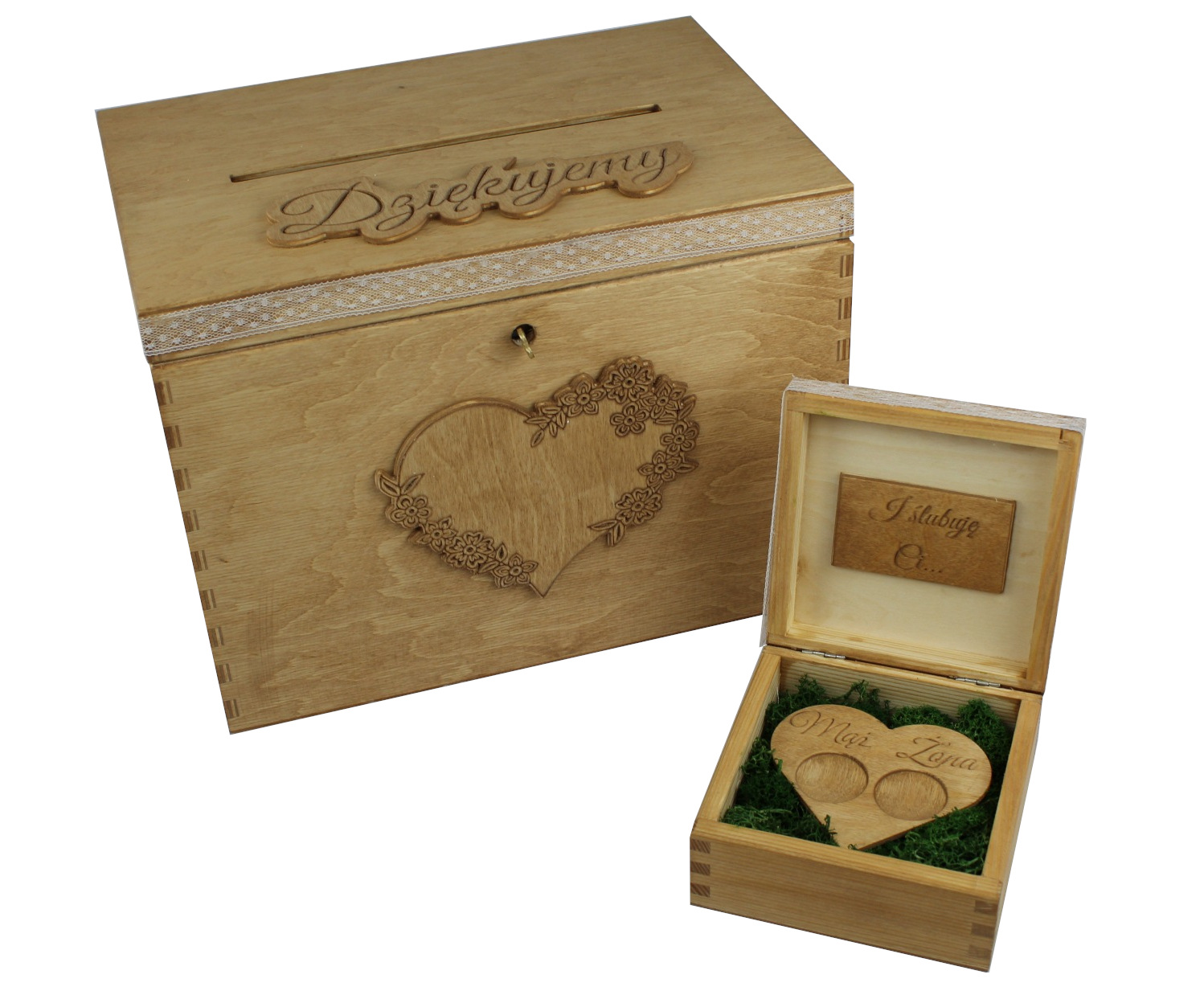 Pudełko na koperty i obrączki komplet typ 2
