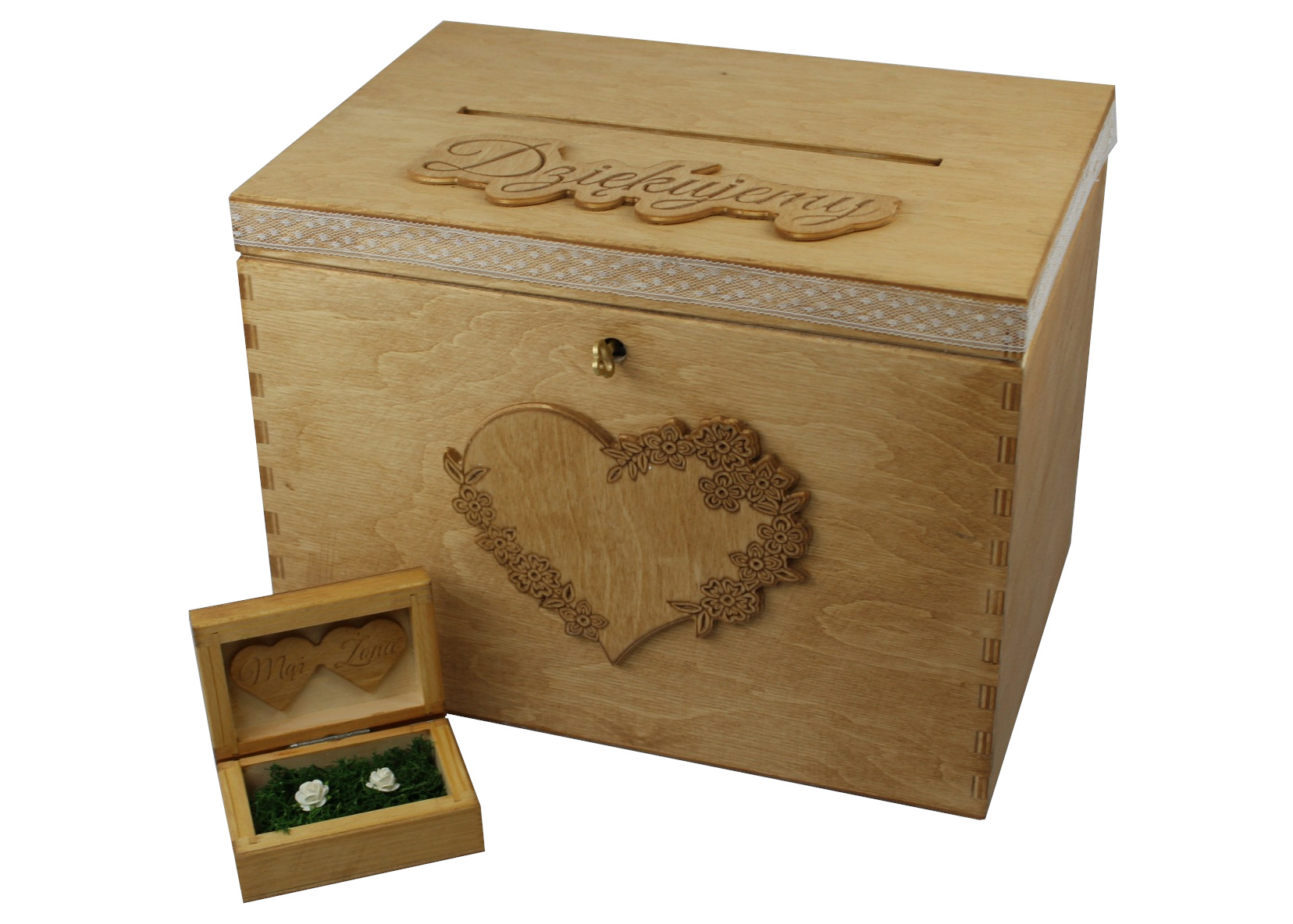 Pudełko na koperty i obrączki komplet typ 1