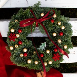 Wianek świąteczny żywy – Czerwone gwiazdki, S-M