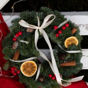 Wianek świąteczny żywy – SUSZONA POMARAŃCZA, S-M