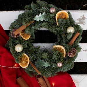 Wianek świąteczny żywy – SUSZONA POMARAŃCZA 2, S-M