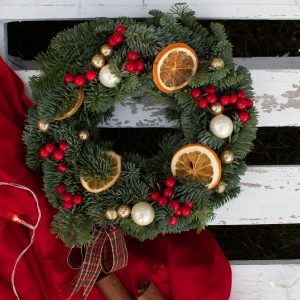 Wianek świąteczny żywy – KOKARDA 3, S-M