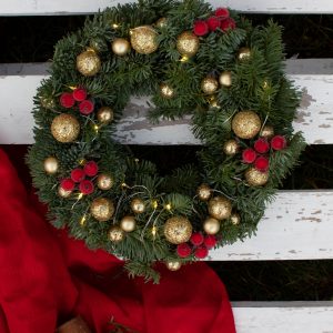 Wianek świąteczny żywy – ZŁOTY, S
