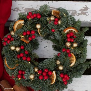 Wianek świąteczny żywy – ZŁOTY, S-M