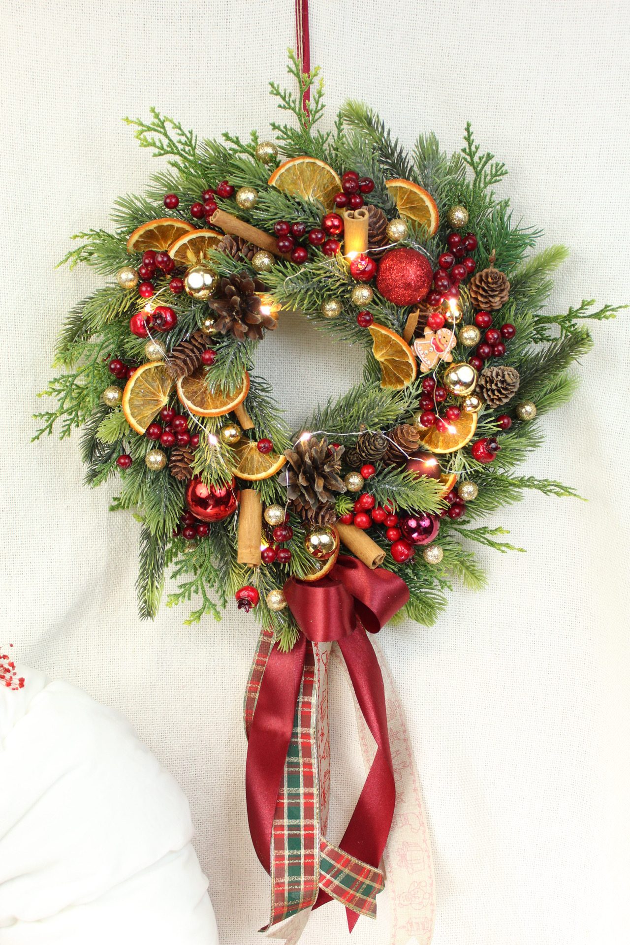 Magiczny WIANEK świąteczny z lampkami