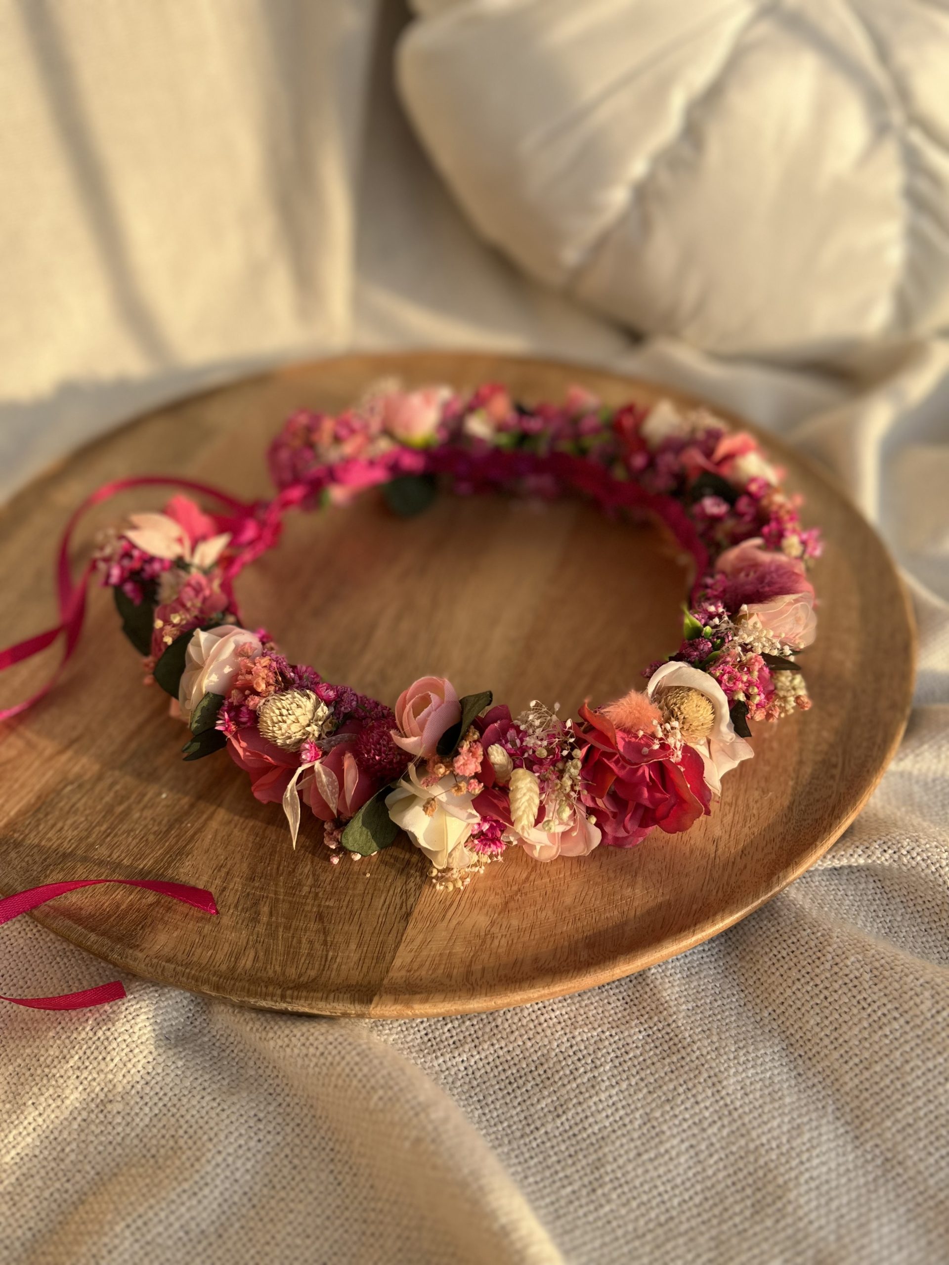 Ślubny wianek na głowę – Fuksjowe Marzenie