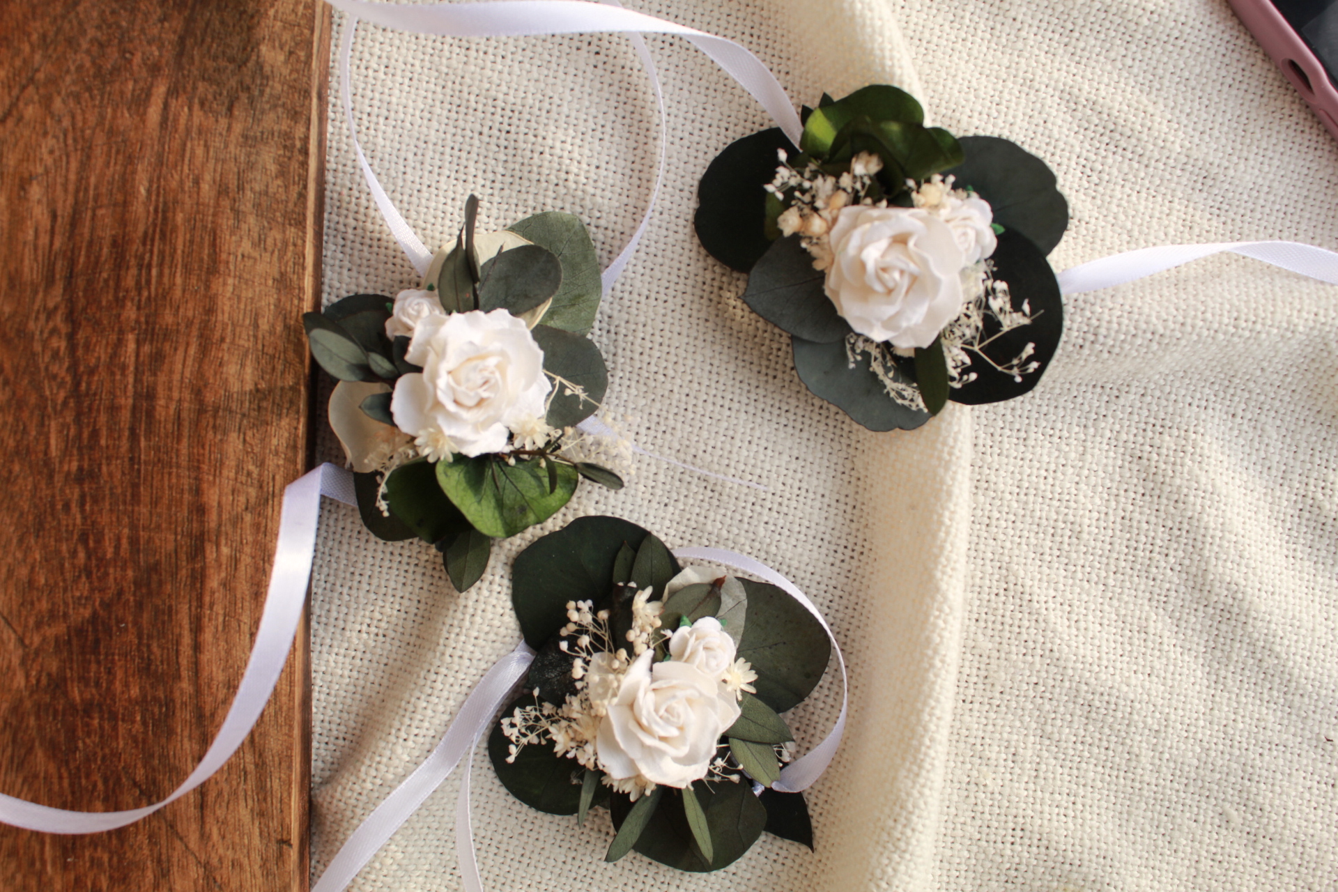 Korsarz – Rustykalna Bransoletka Kwiatowa na Rękę, Kolekcja Eukaliptus i Roże, M