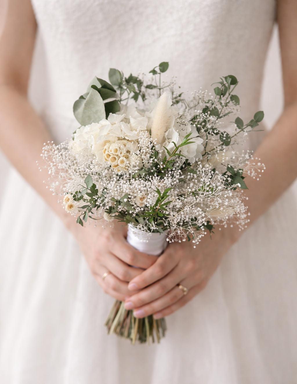 ZESTAW ŚLUBNY mini preparowany- Gipsówka i Eukaliptus