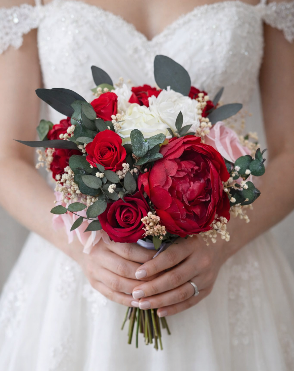 BUKIET ŚLUBNY – Czerwone Piwonie