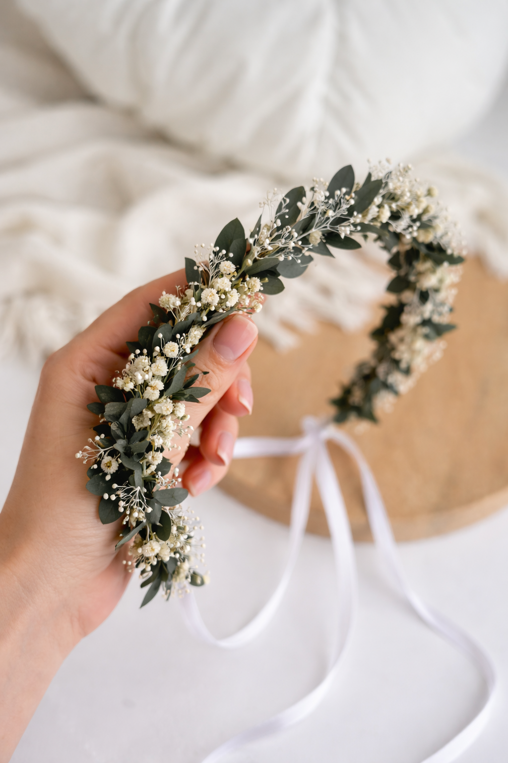 Wianek do Sukni Ślubnej – Gipsówkowa Melodia