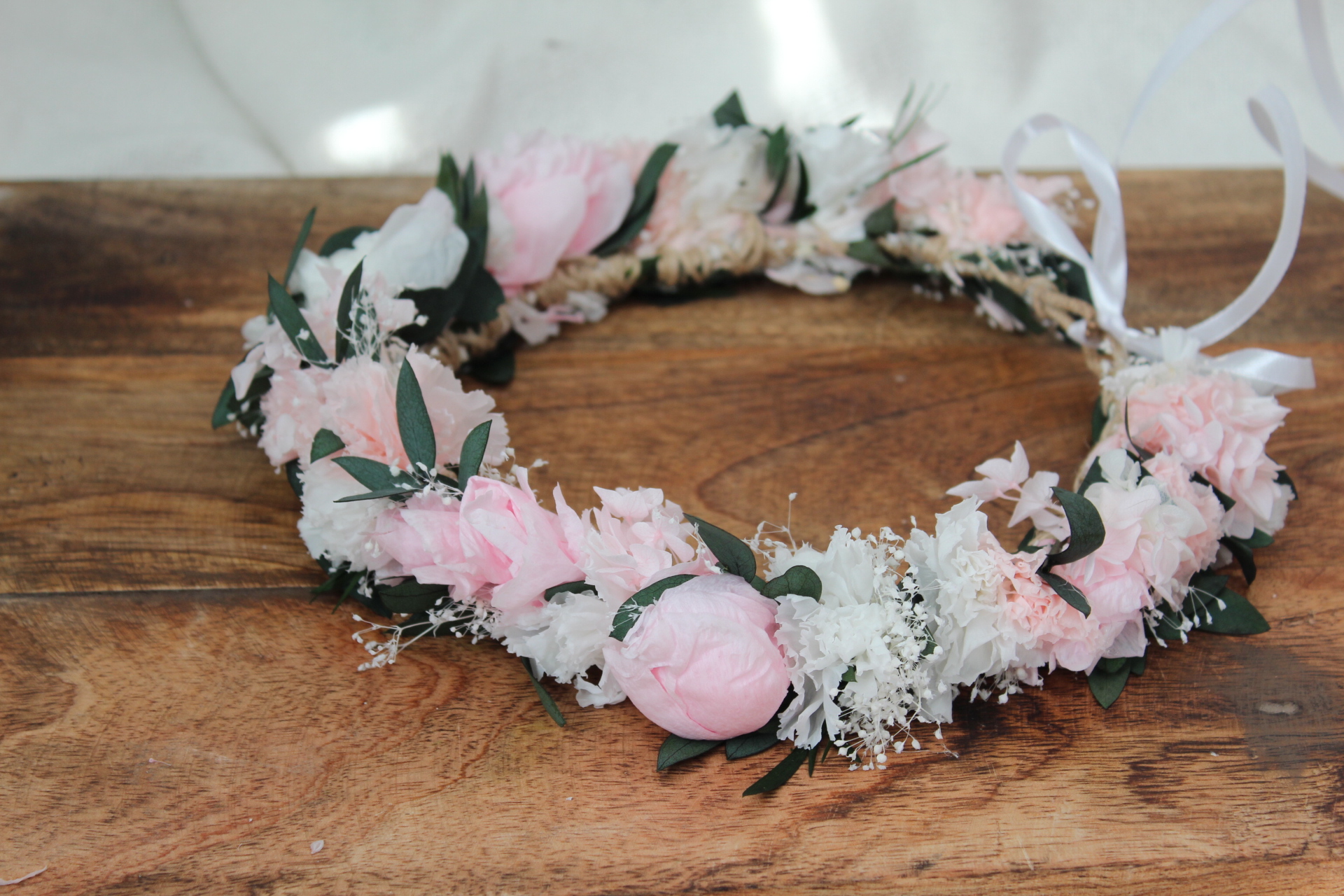 Wianek Ślubny z Wiecznymi Piwoniami – Zapach Lata