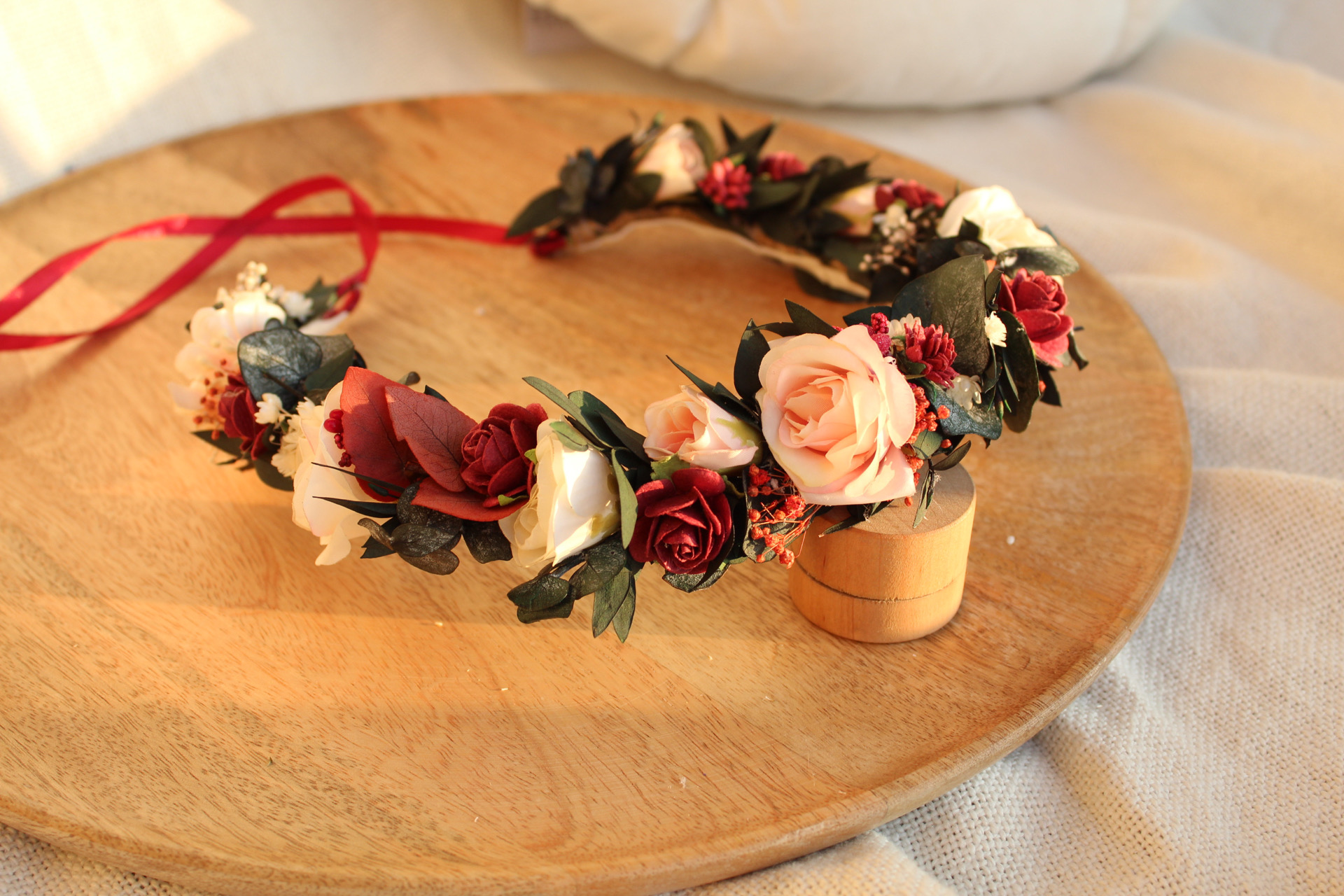 Wianek ślubny – Bordowa Róża